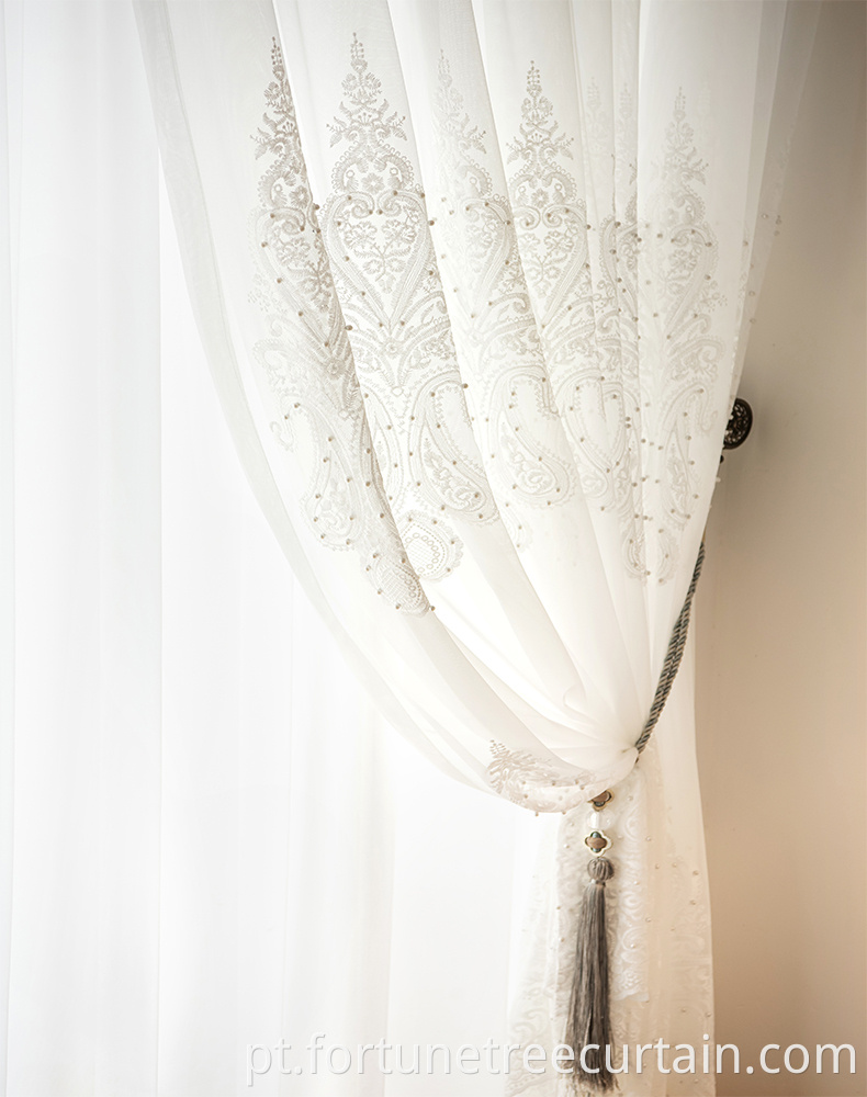 Embroidery Beaded Curtain Sheers